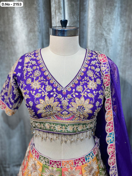 Purple Crop Top Lehenga