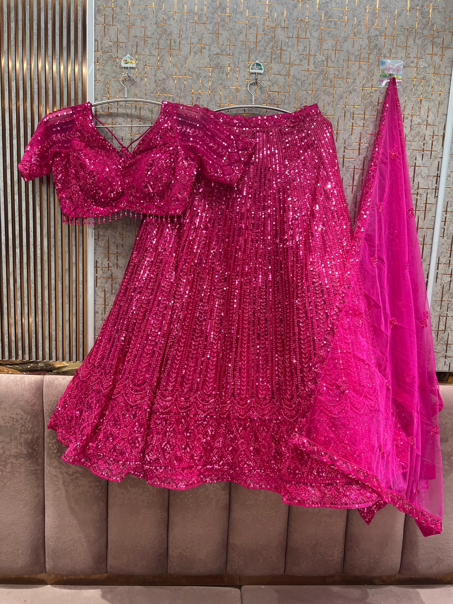 Purple Monotone Crop Top Lehenga