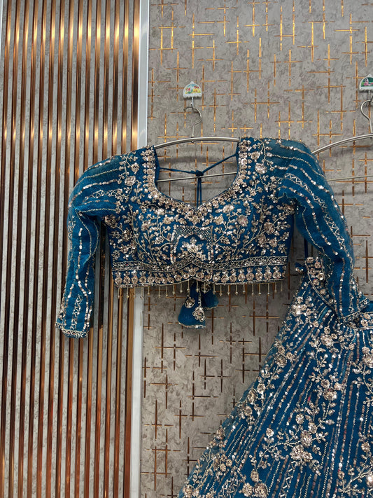 Blue star ready to wear Crop Top Lehenga
