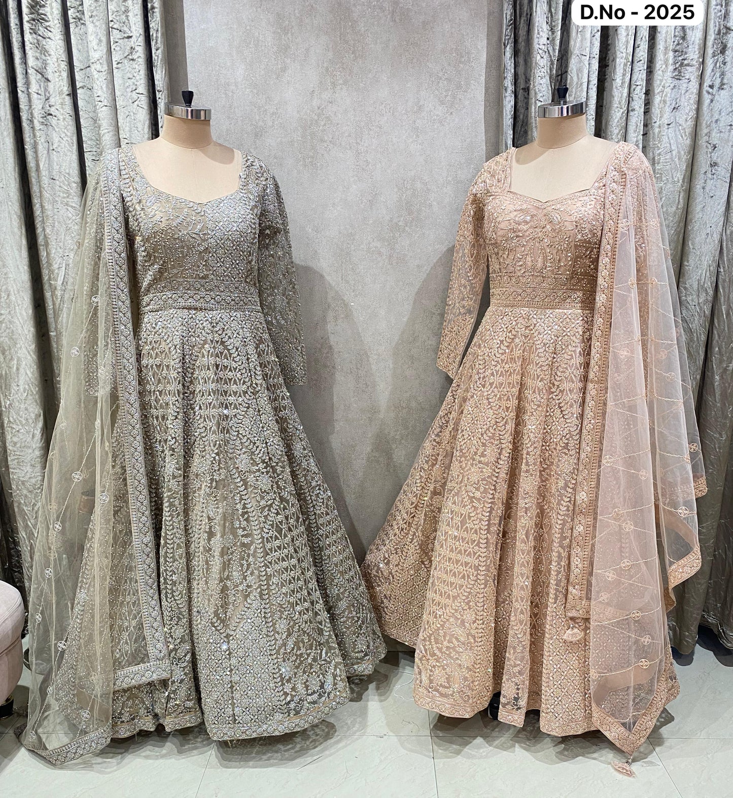 Grey peach pink farshi gharara crop top lehenga