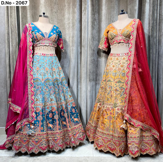 Grey Crop Top Lehenga