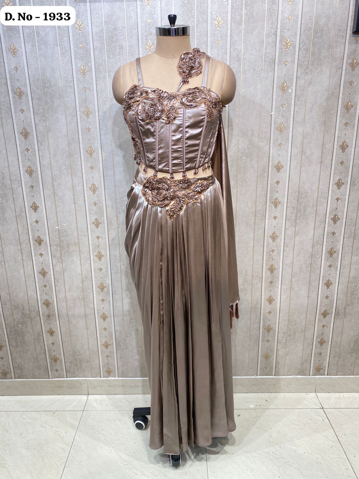 Brown Drape Saree dress