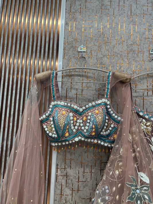 Pink pdp Crop Top Lehenga