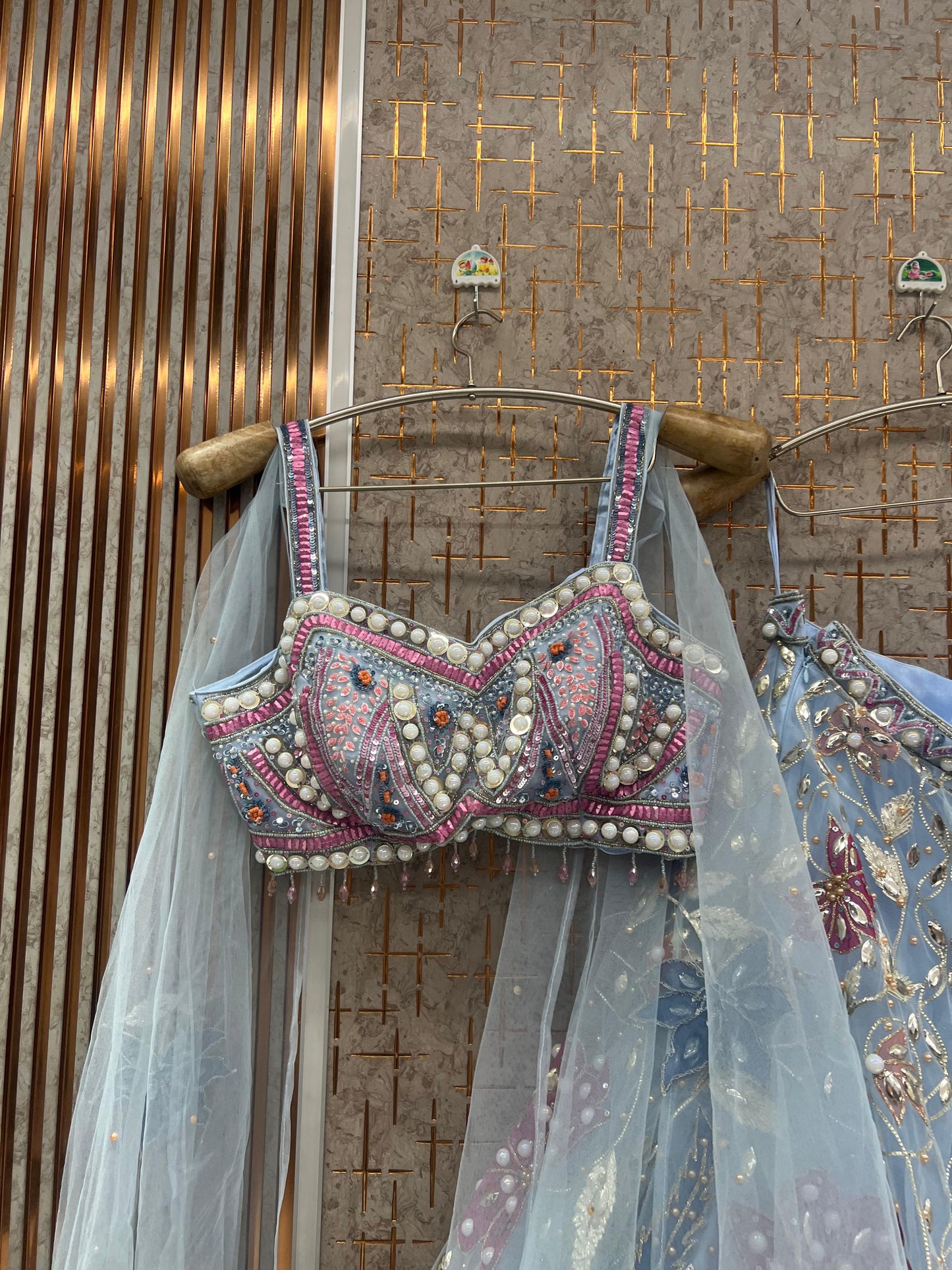 Pink pdp Crop Top Lehenga