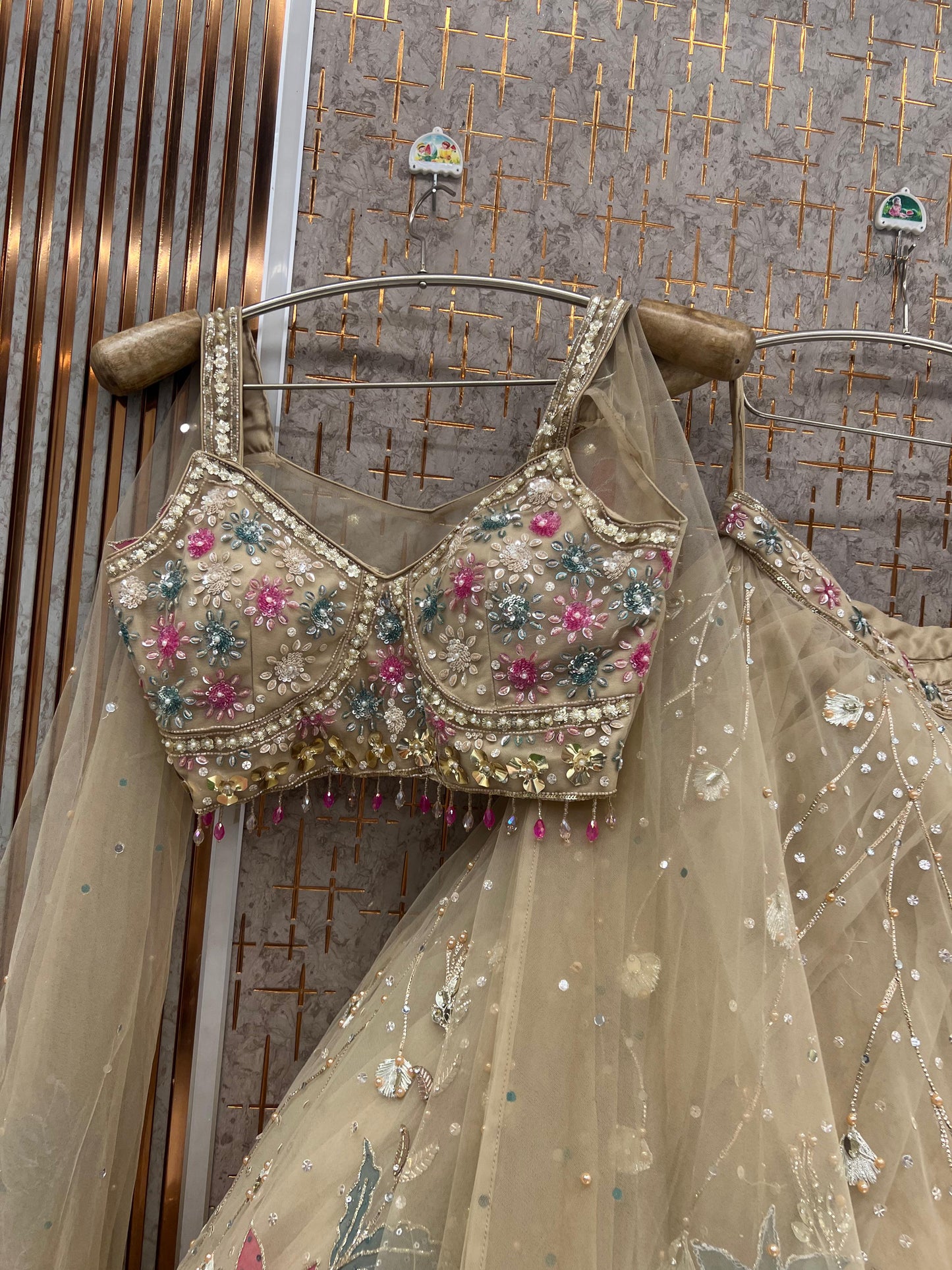 Pink pdp Crop Top Lehenga