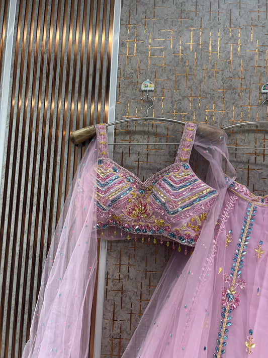 Pink pdp Crop Top Lehenga