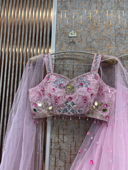 Baby Pink pdp Crop Top Lehenga