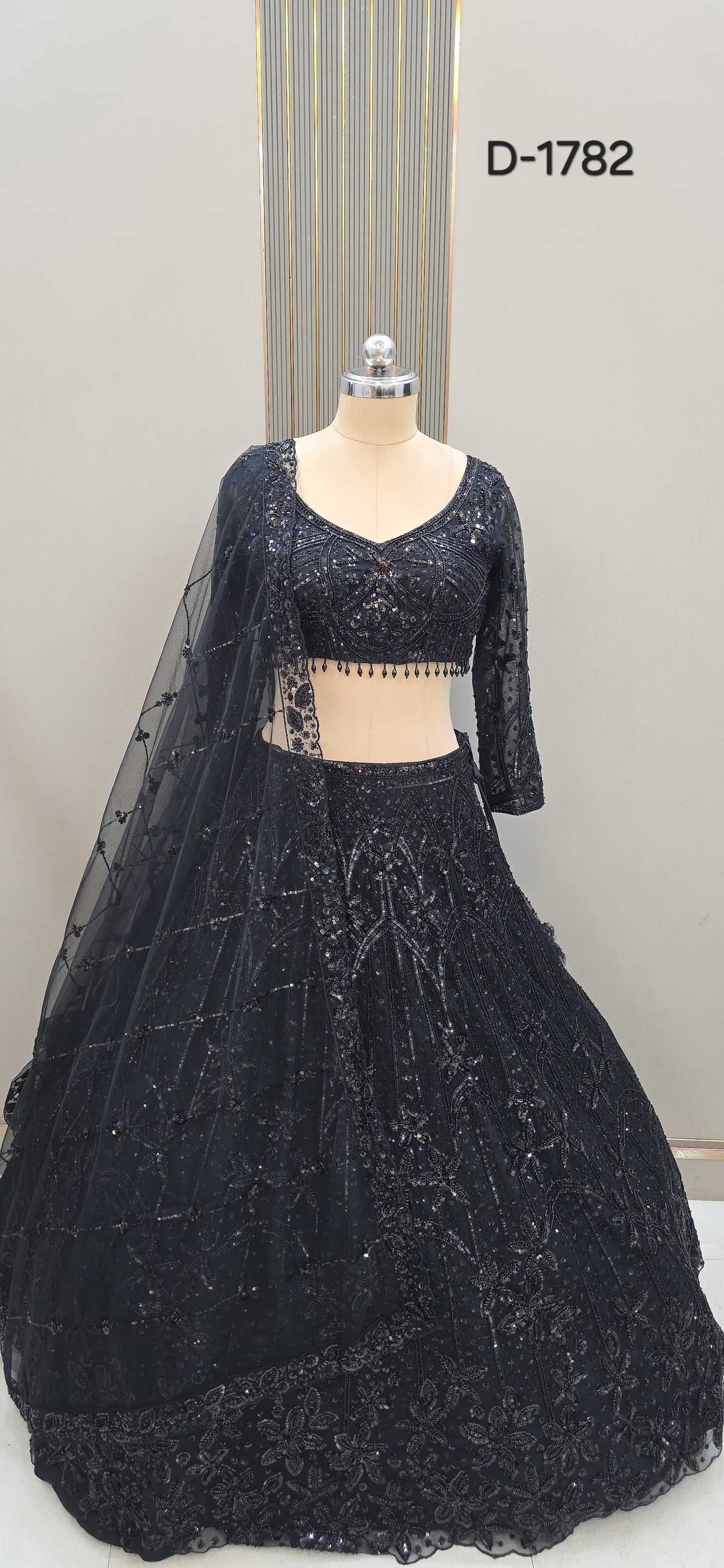 Pink monotone Crop top Lehenga