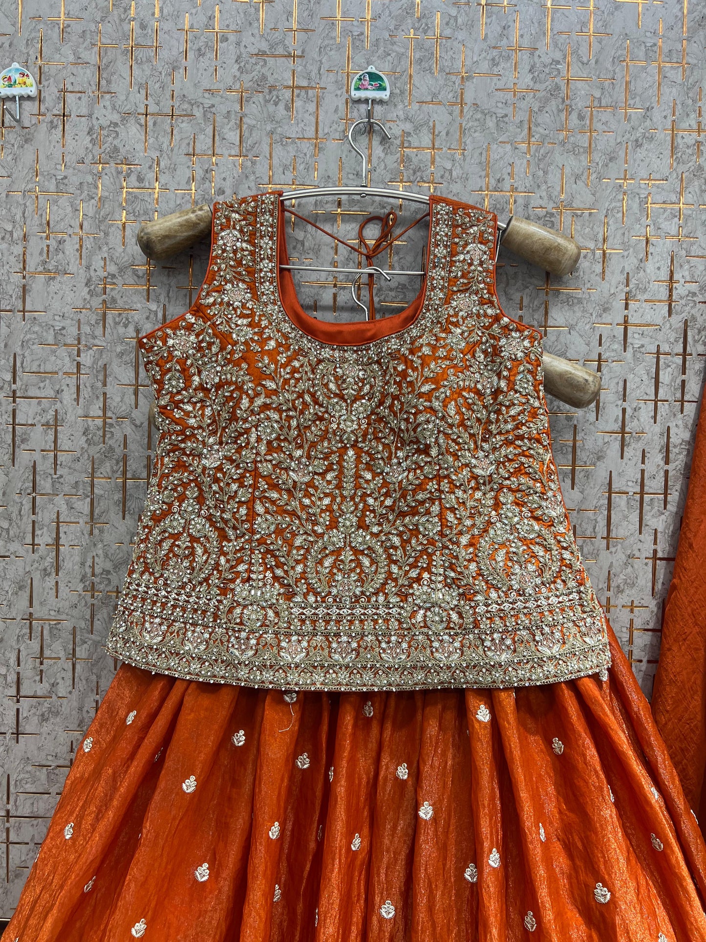 Blue shrug Crop top Lehenga