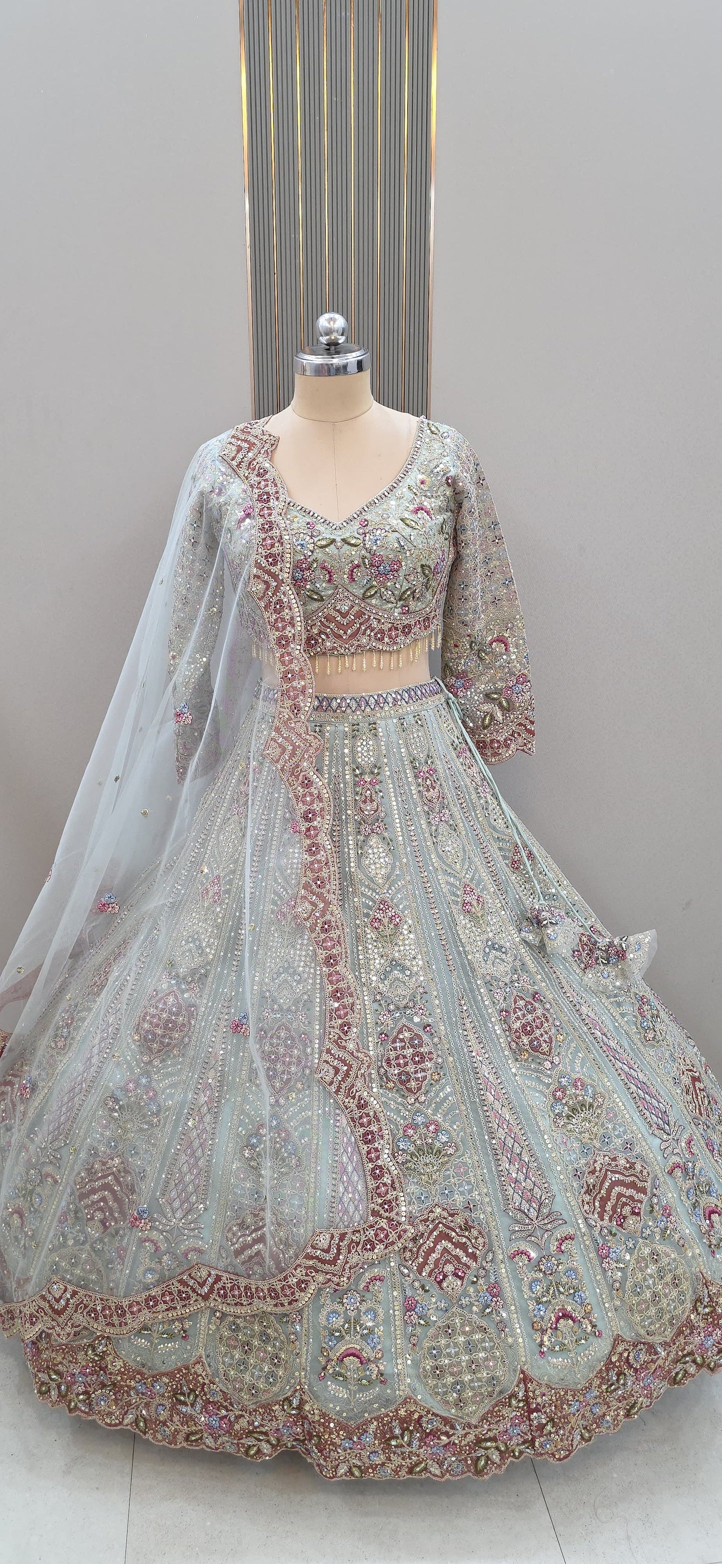 Pink Crop top Lehenga