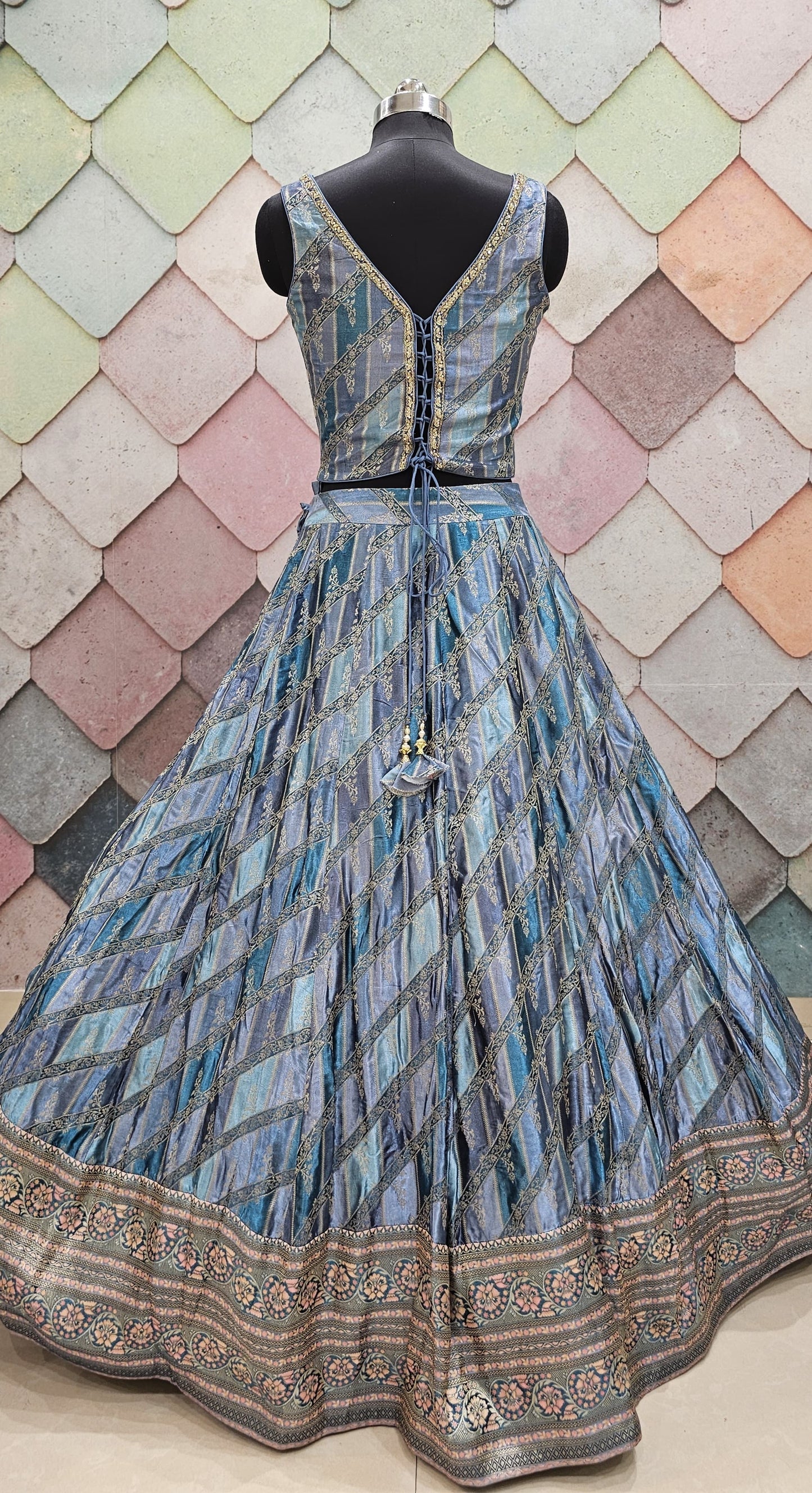 Onion pink Crop top Lehenga