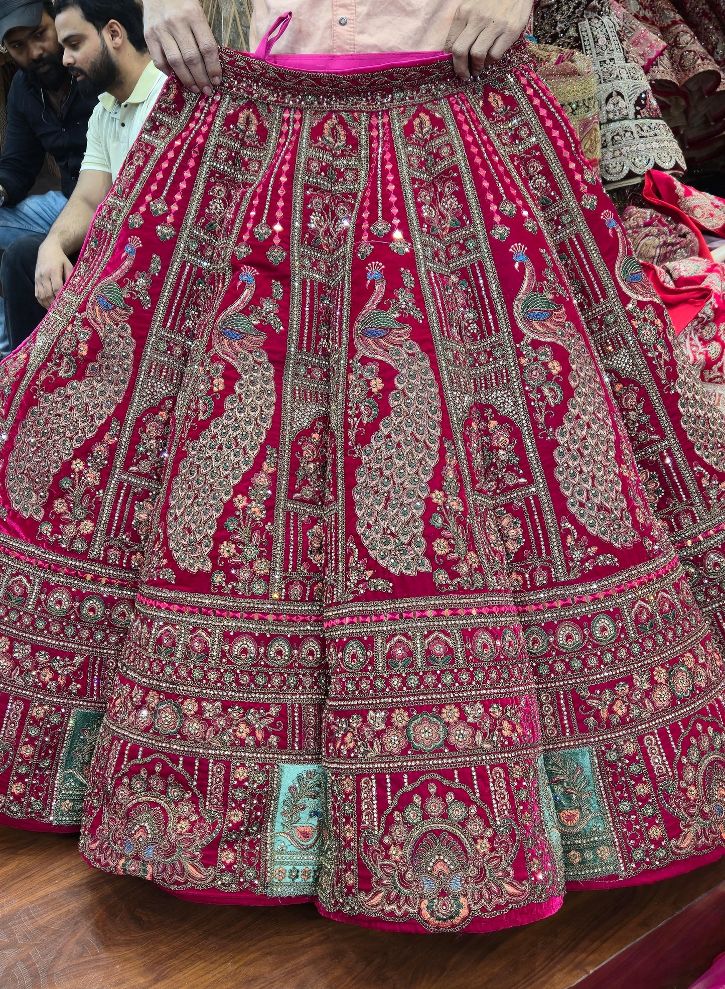 Rani pink Peacock Ball Bridal Lehenga