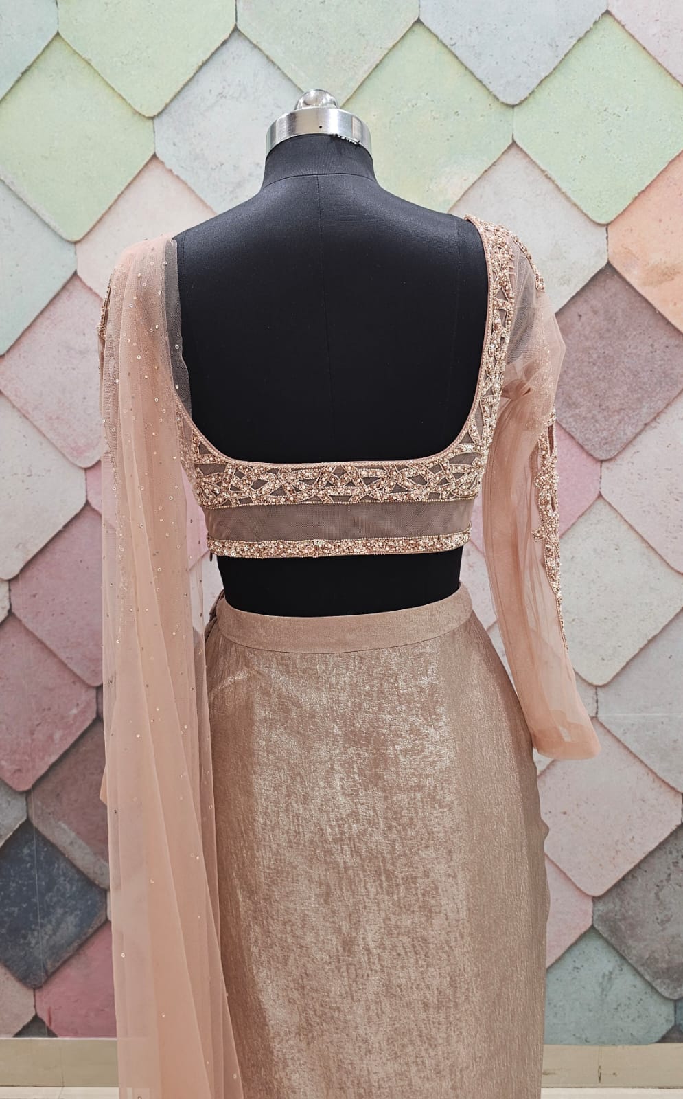 Brown Drape Saree dress