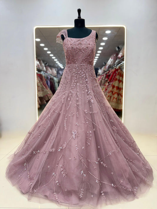 Chiku golden Net gown