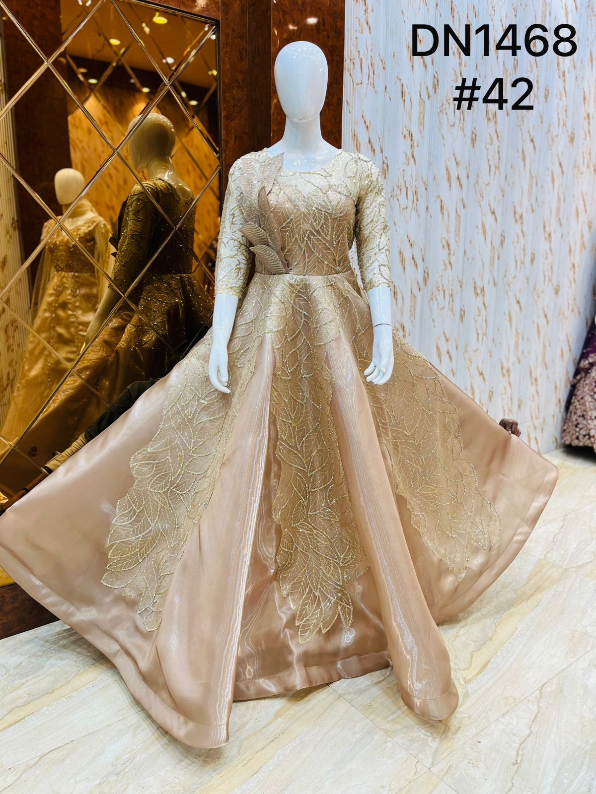Beige golden Gown