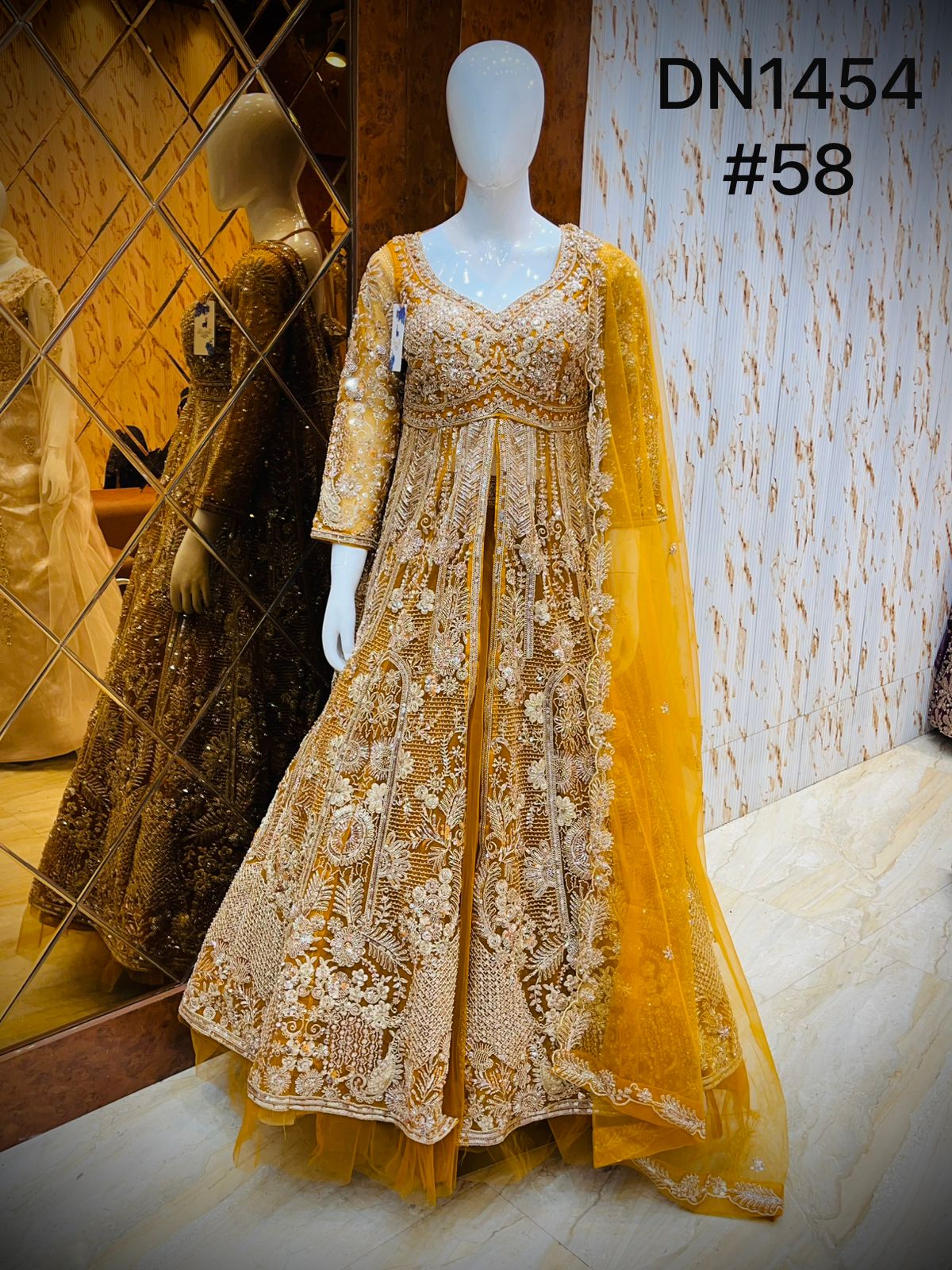 Mustard Farshi Garara Muslim Special Long Dress