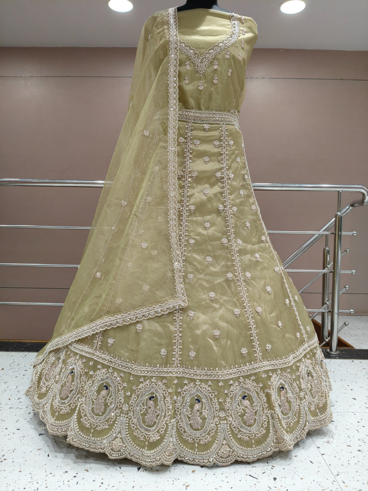 Sky Blue Peacock Lehenga