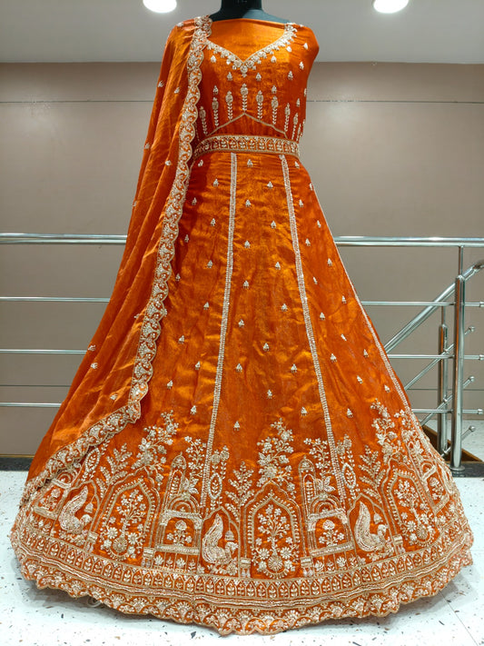 Hot pink Peacock Lehenga