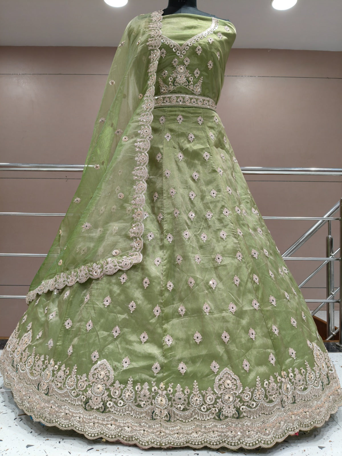 Yellow Haldi Mehendi Lehenga