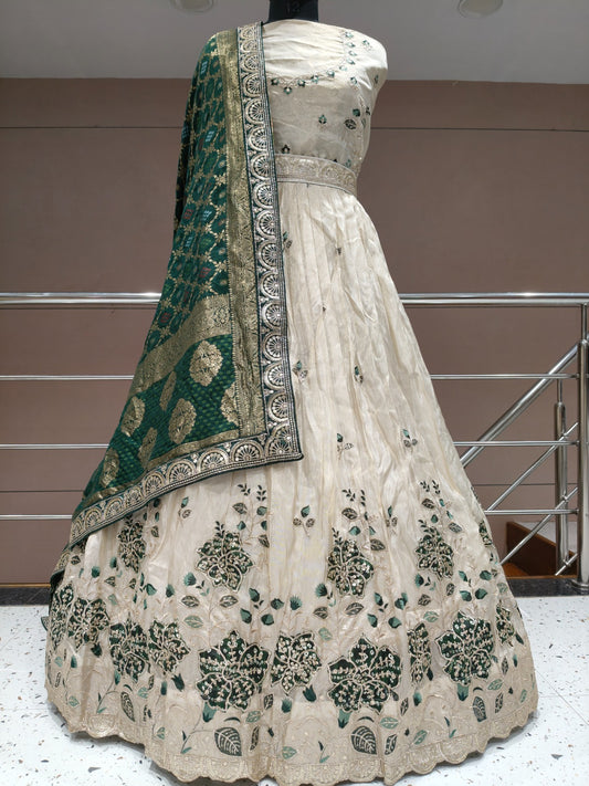White Maroon Lehenga