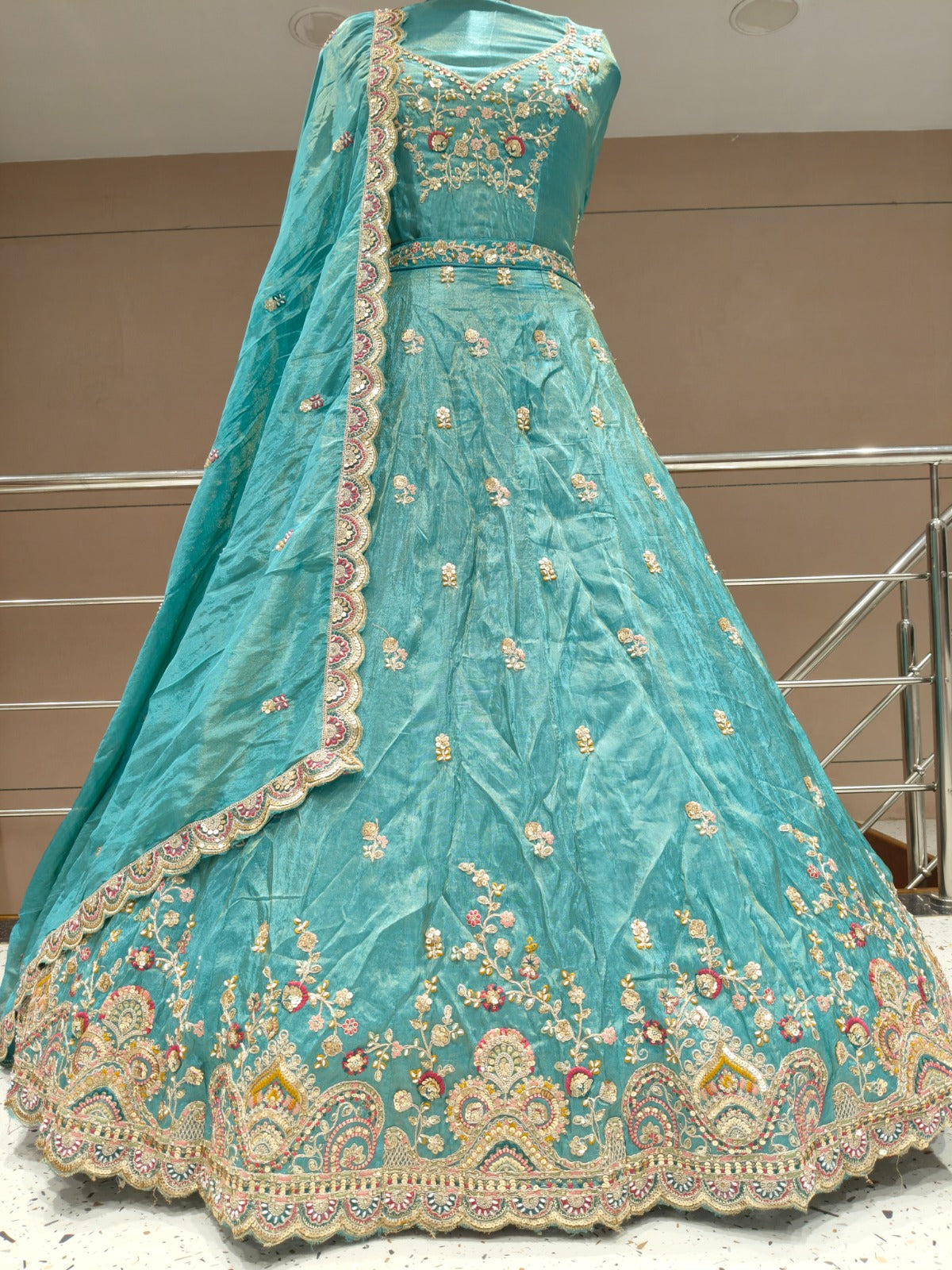 Yellow Haldi Mehendi Lehenga