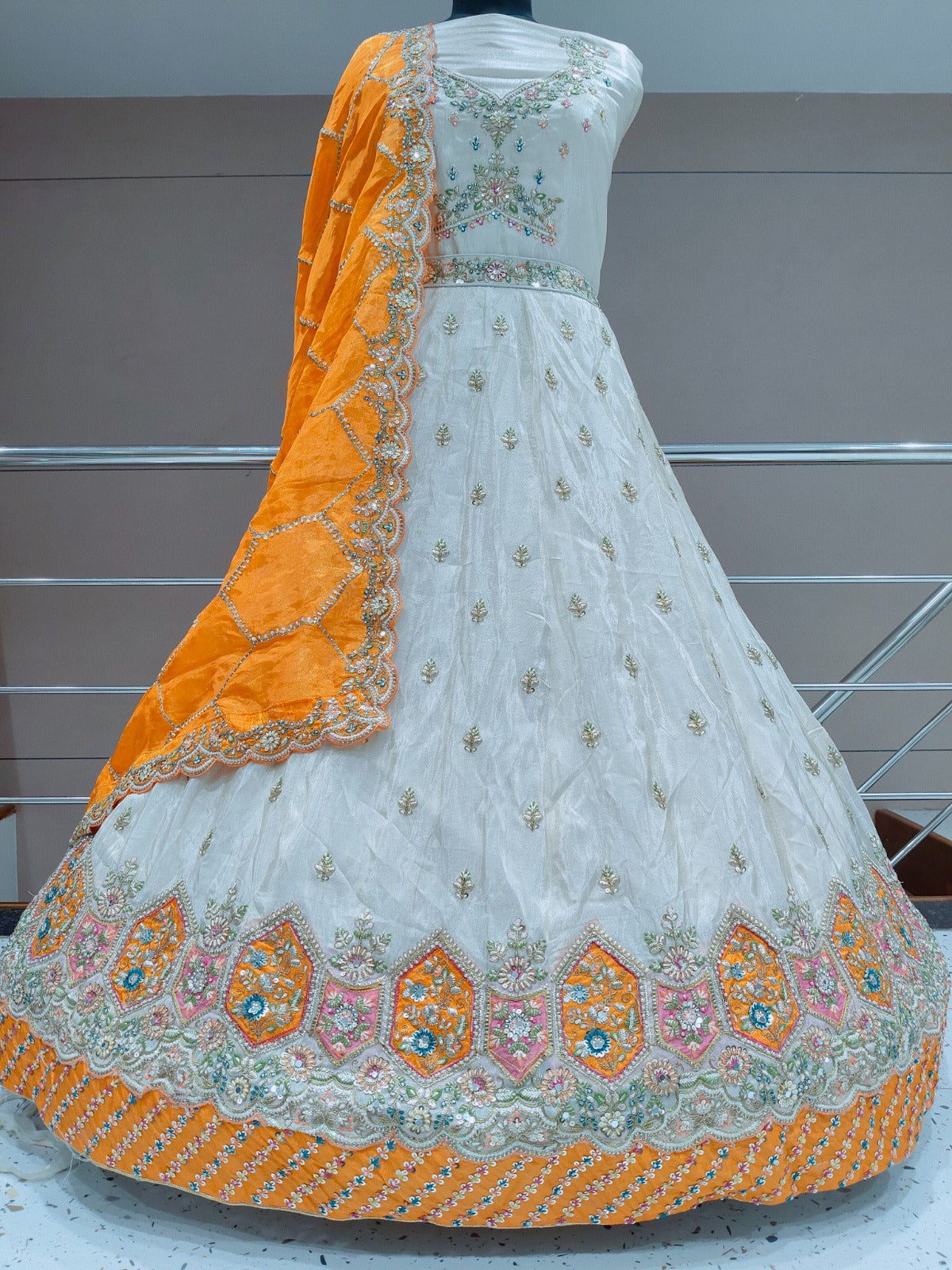 Sky Blue Double Shade Lehenga