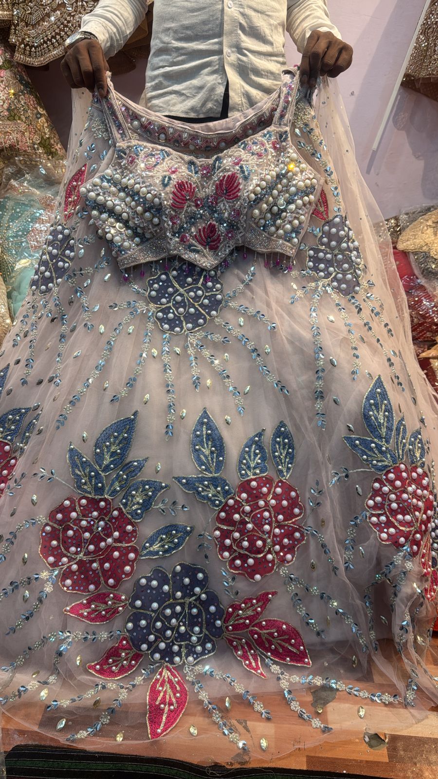 Pink Pdp crop top Lehenga
