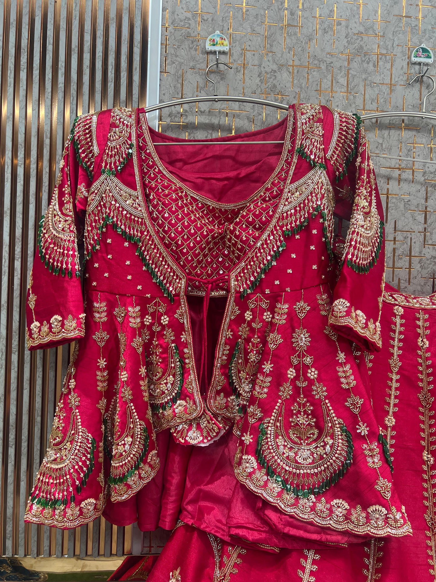 Blue Farshi Garara Muslim Special Long Peplum Dress Lehenga