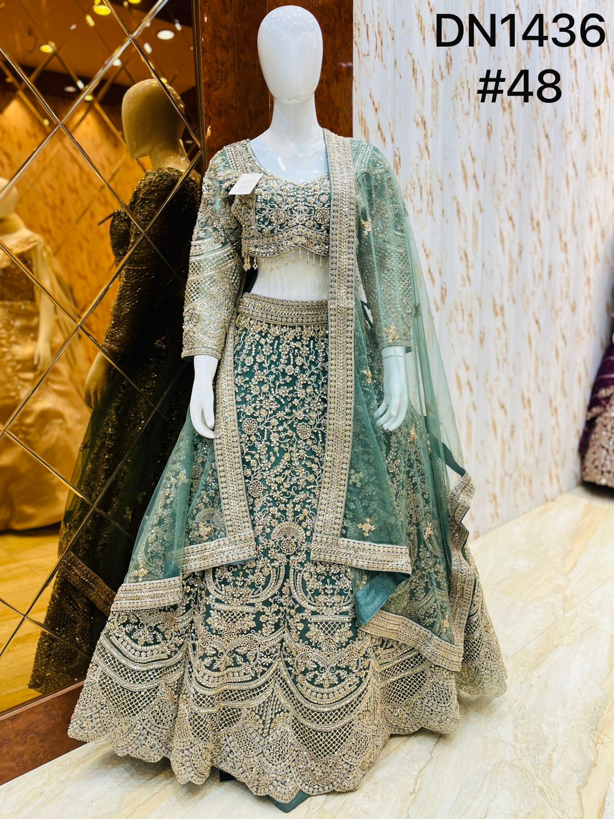 Pista Green Crop Top Lehenga - Shopping World