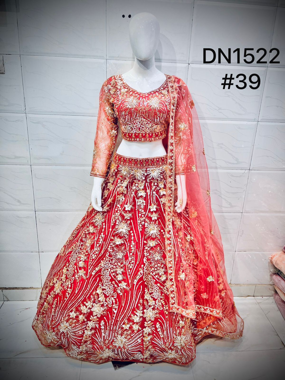 Pink Crop Top Lehenga