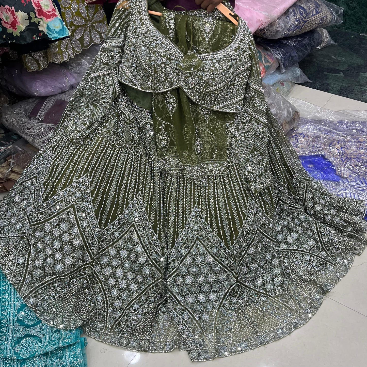 Golden Yellow Crop Top Lehenga