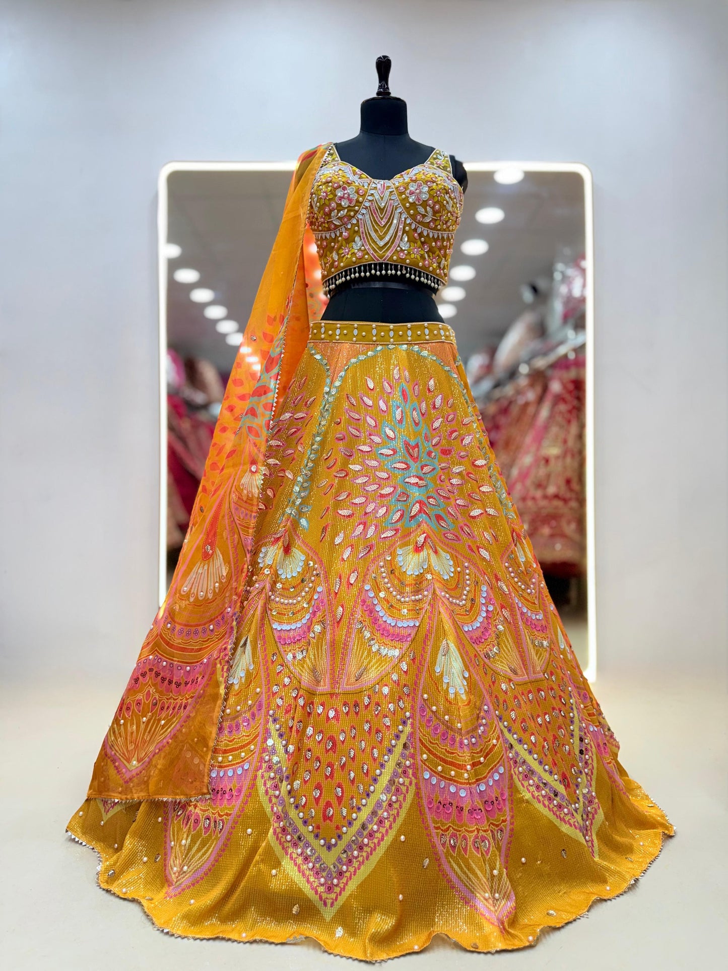 Green PDP Crop Top Lehenga