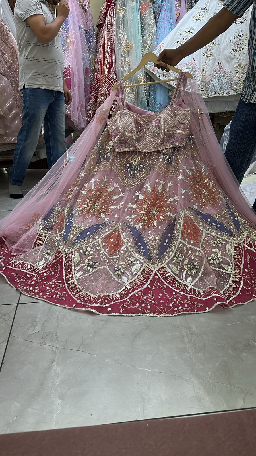Pink Pdp Crop Top Lehenga