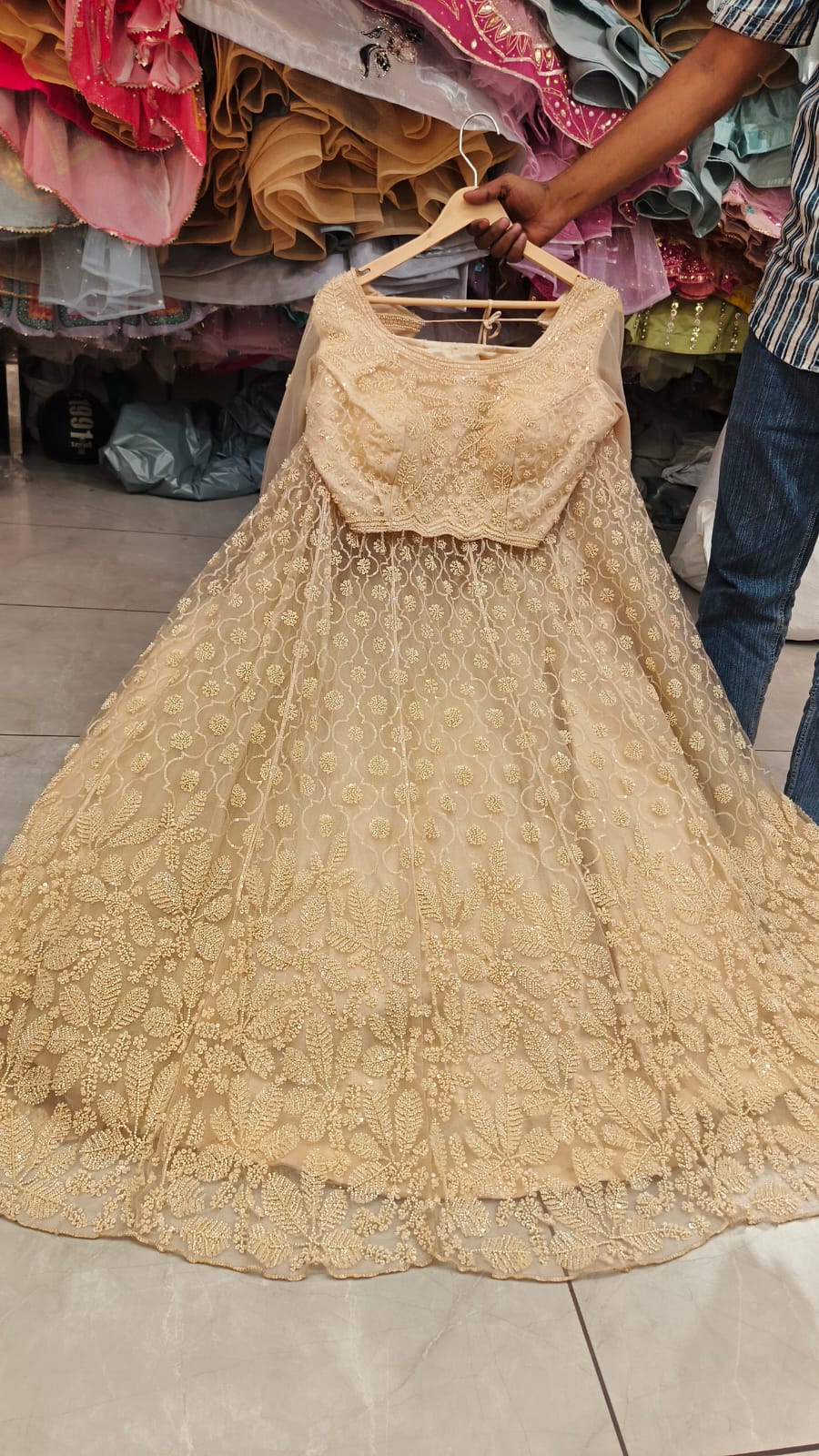Golden Crop Top Lehenga
