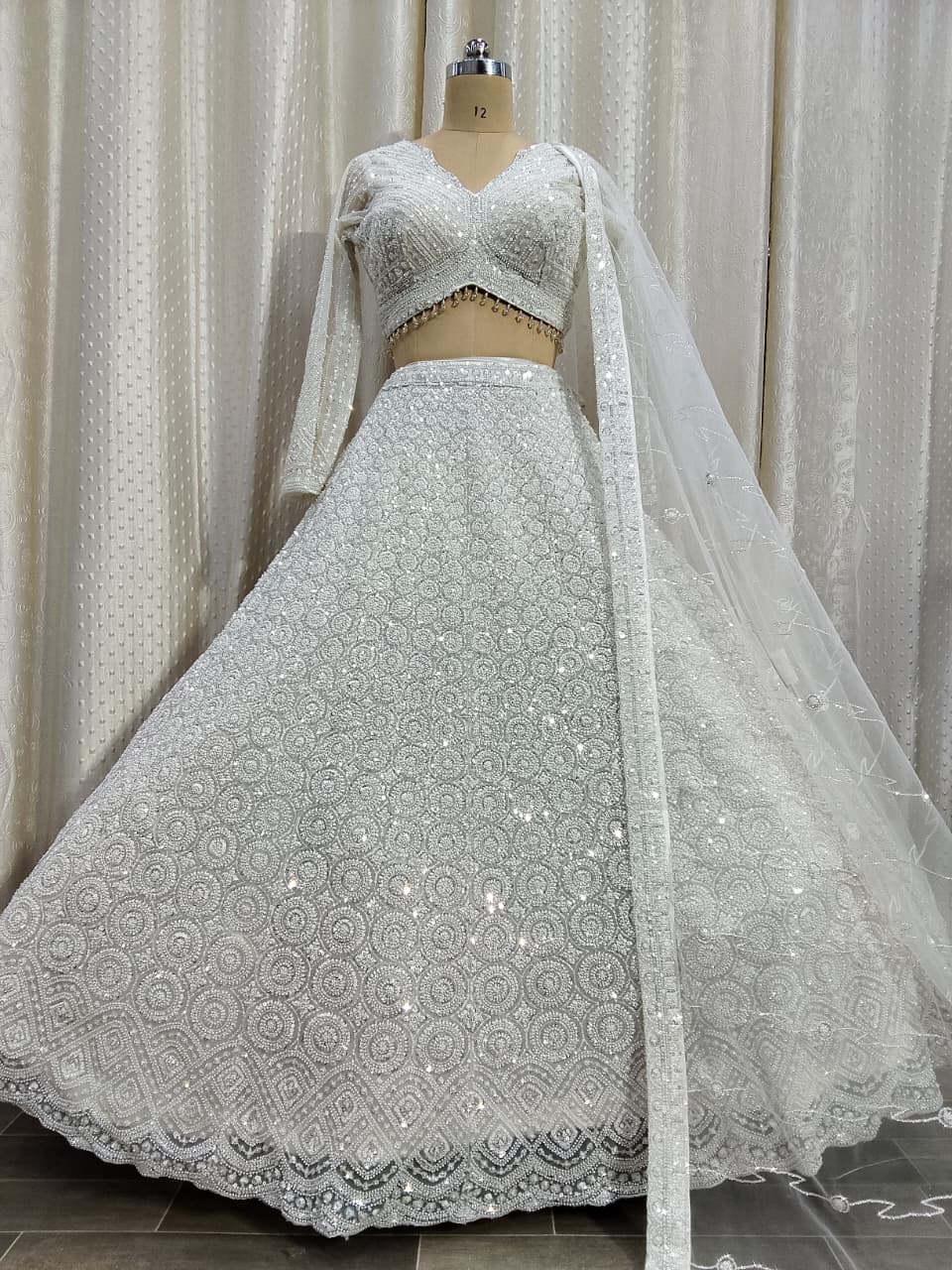 Golden on Golden Monotone Crop Top Lehenga