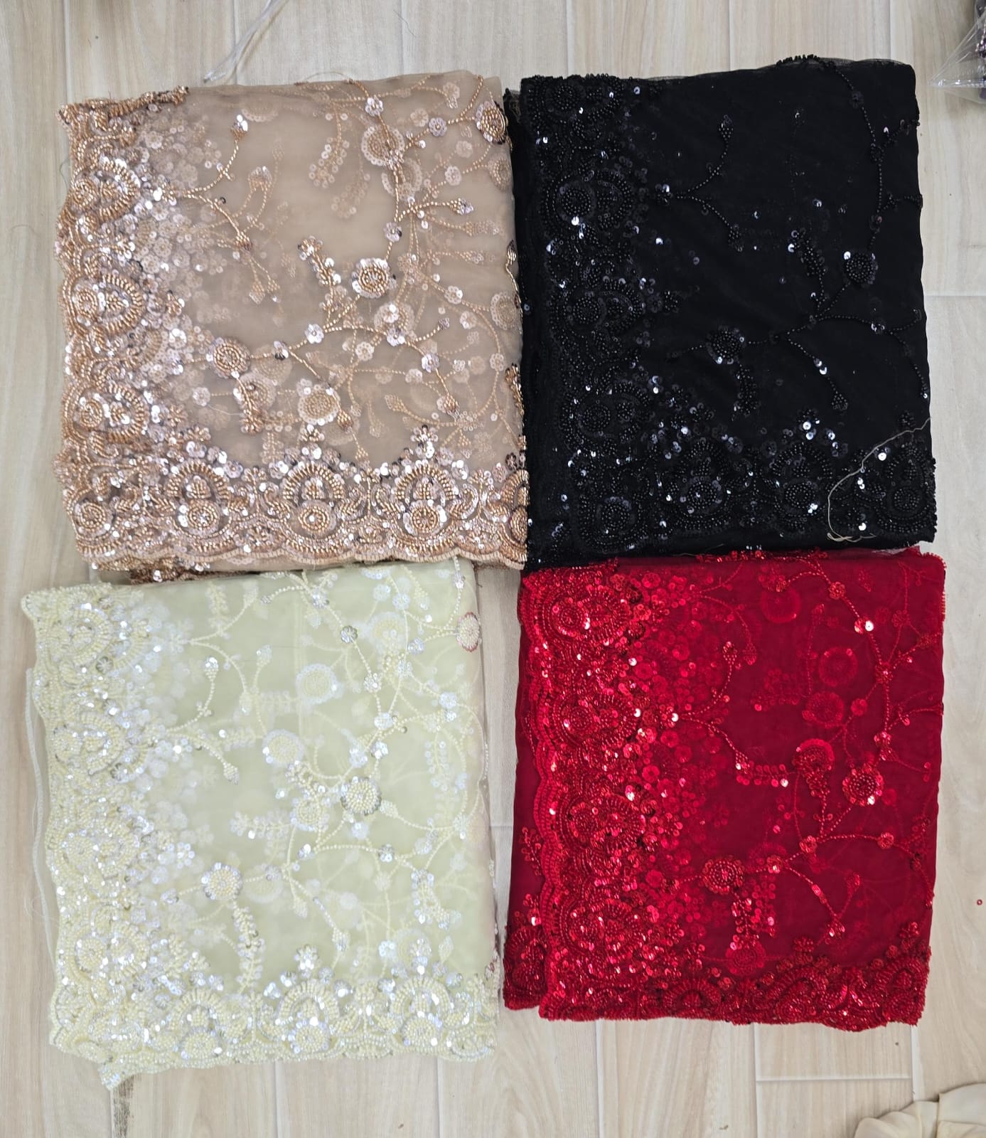 Red White Black Golden Saree
