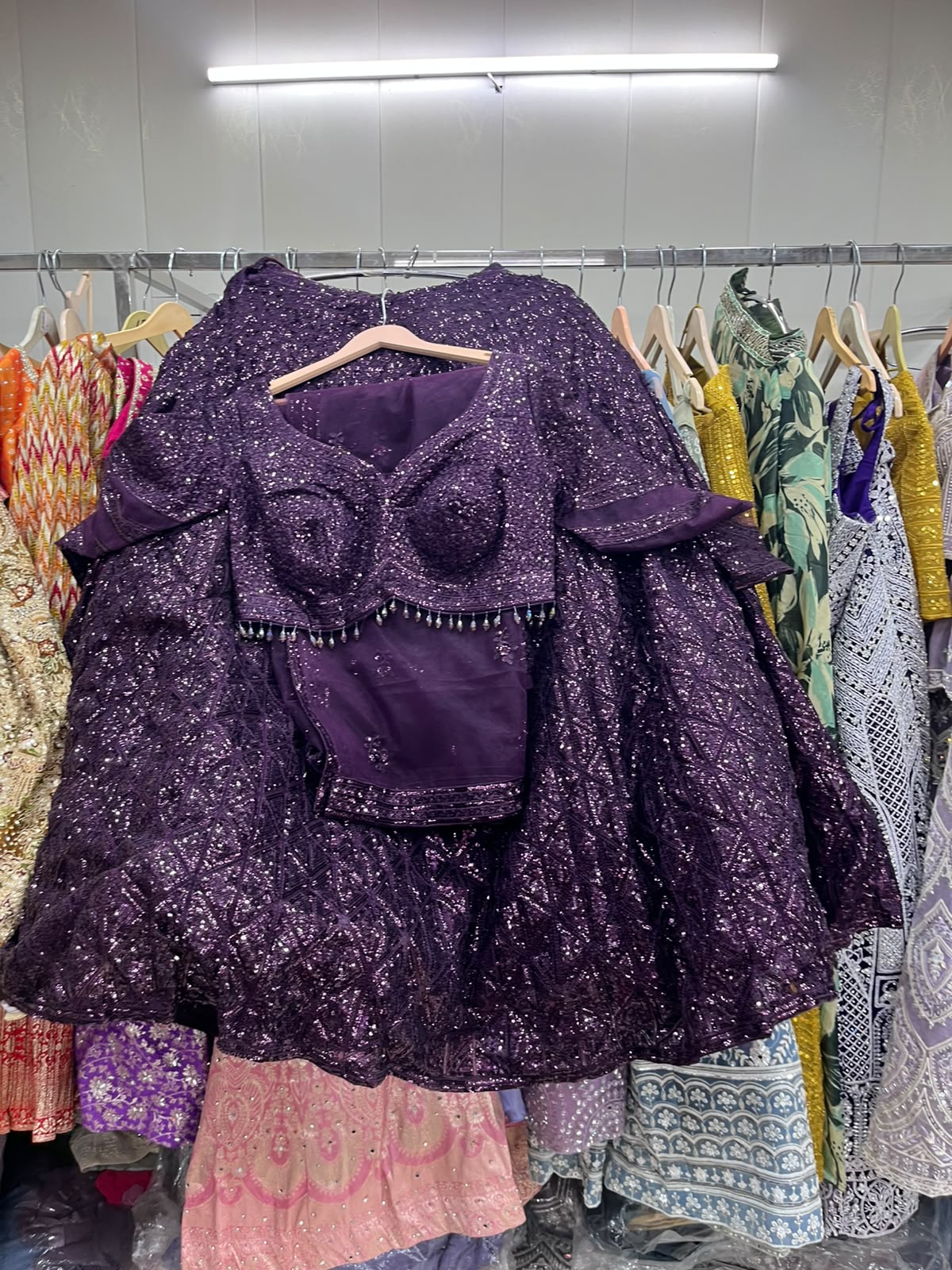 Purple On Purple Crop Top Lehenga
