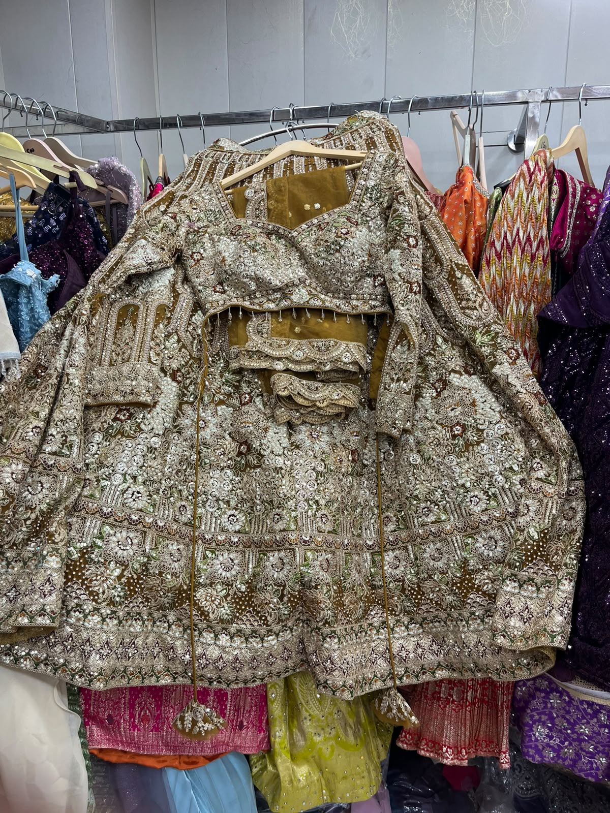 Mustard Crop Top Lehenga