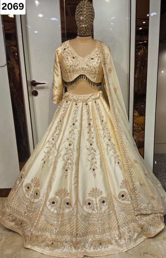 Rust orange Crop Top Lehenga