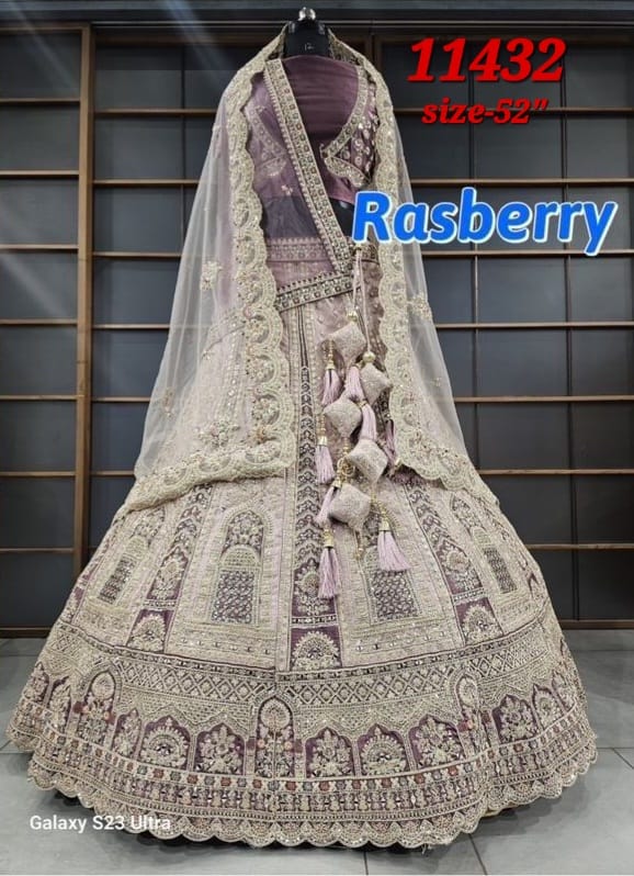 Raspberry Lavender Silk Lehenga