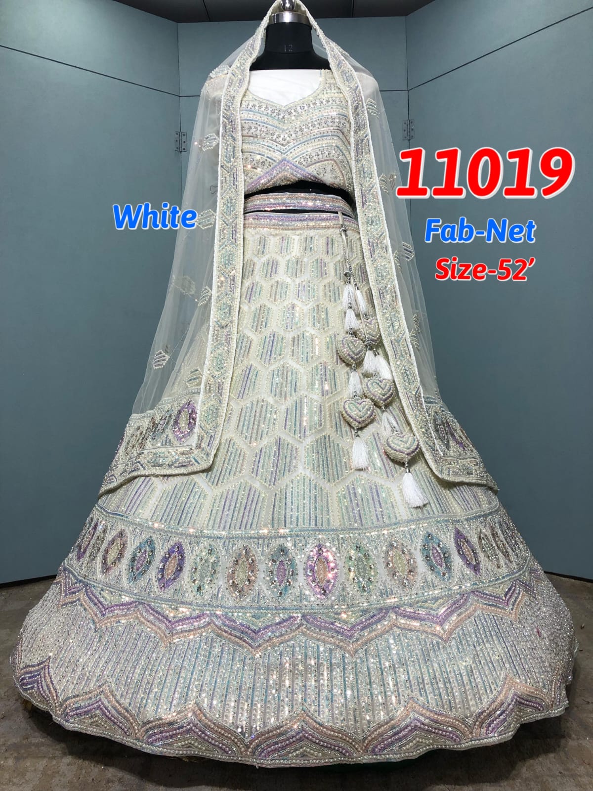 White Net Lehenga