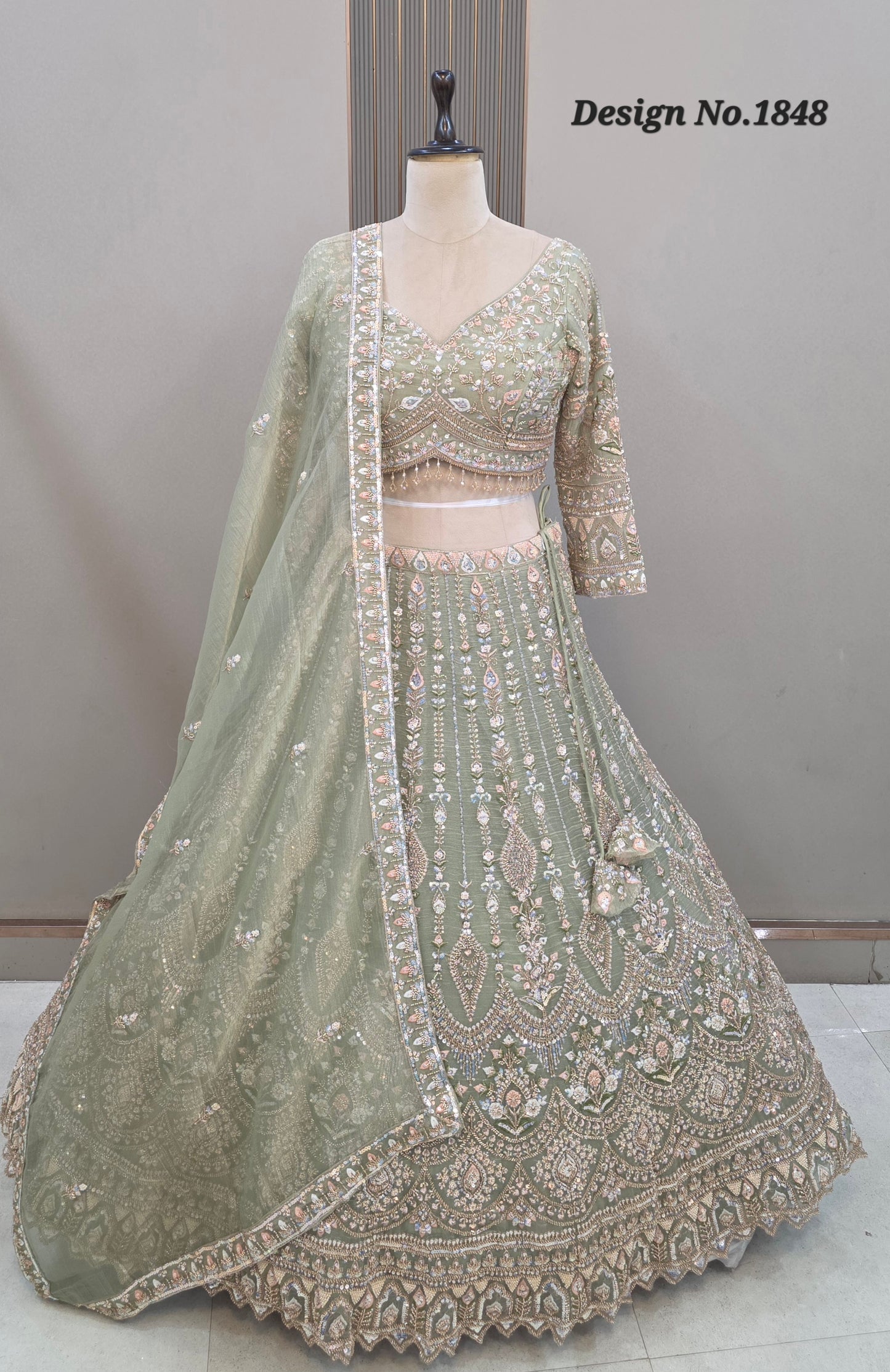 Golden Crop Top Lehenga