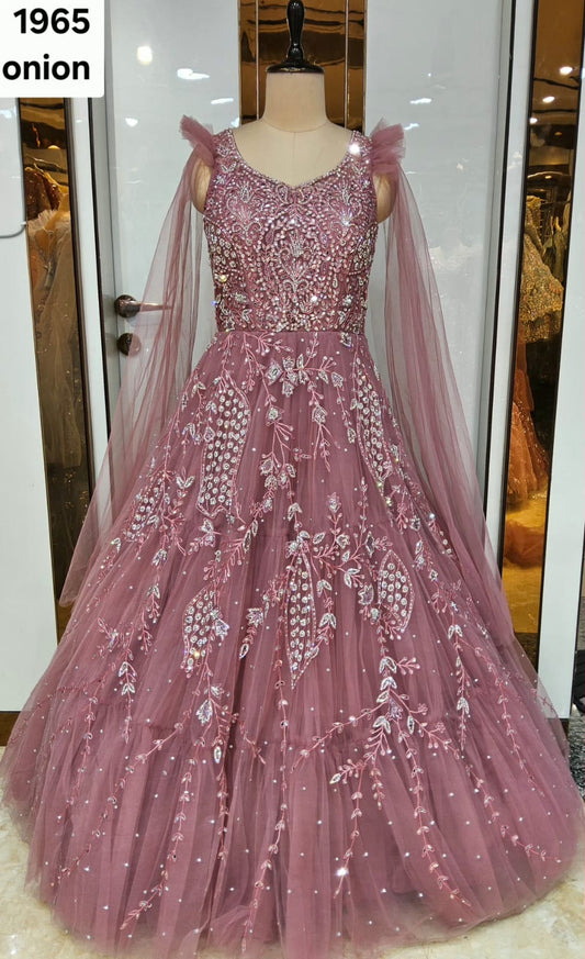 Rose Golden Brown Designer Gown