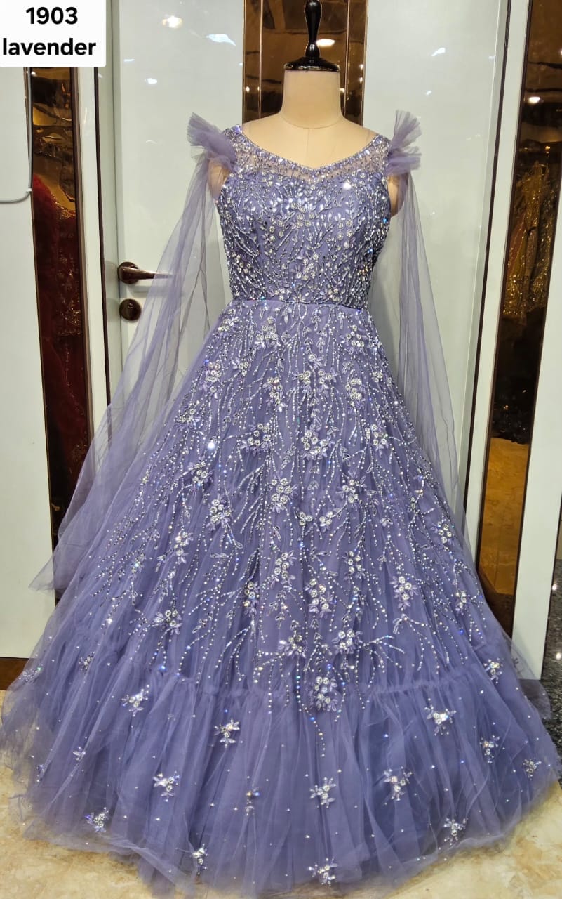Onion Pink Designer Gown