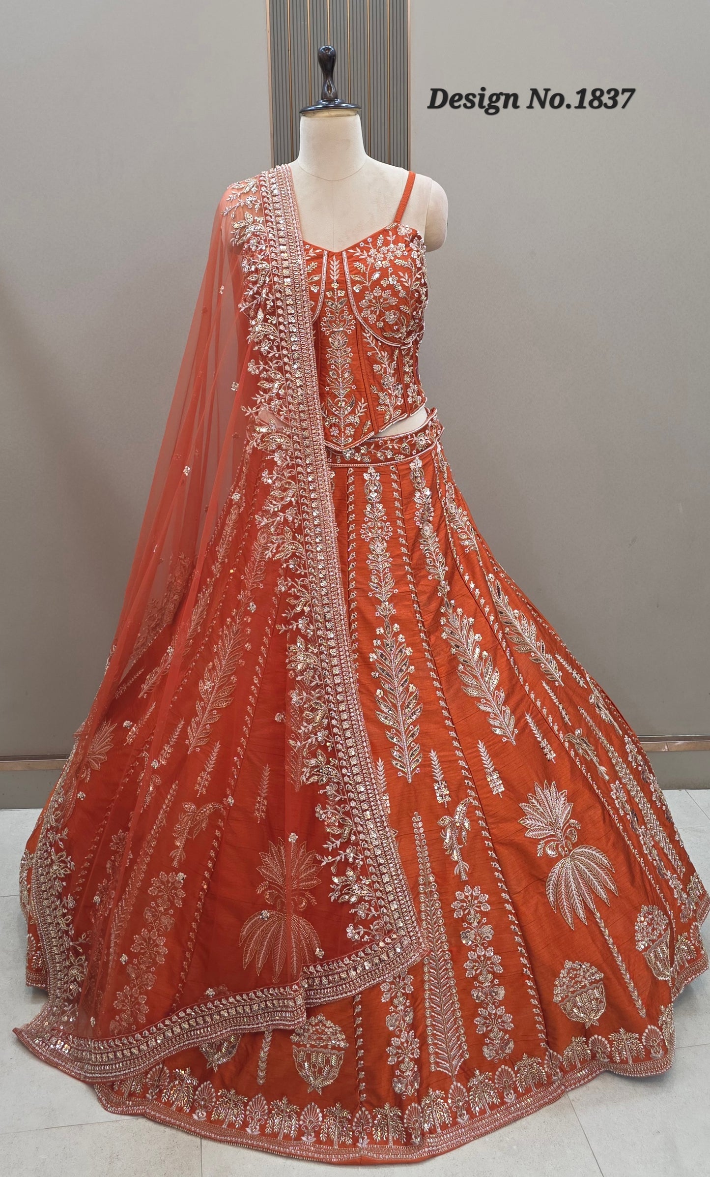Royal Blue Crop Top Lehenga