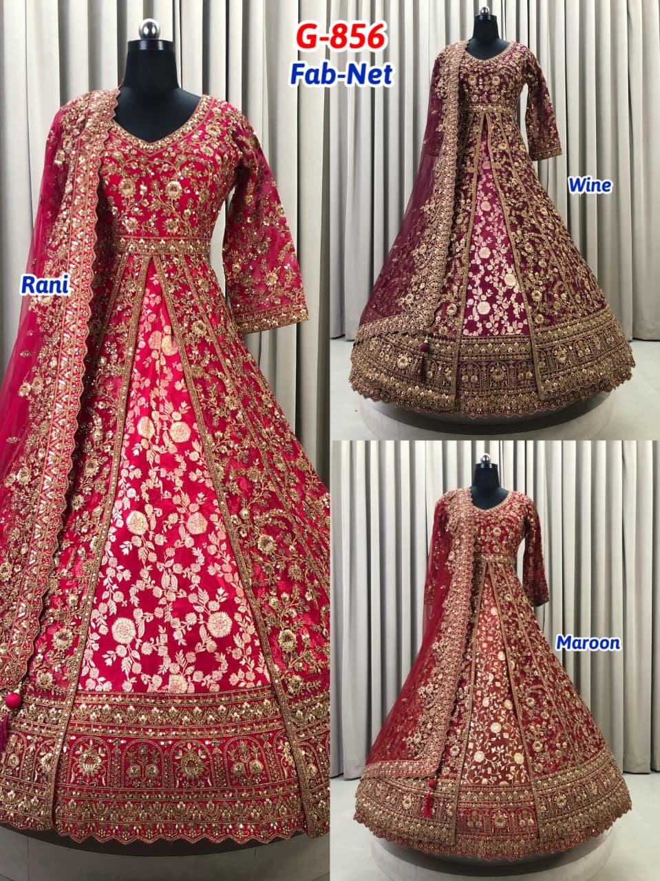 Rani Pink wine Maroon long Dress Farshi Gaharara Dress Special