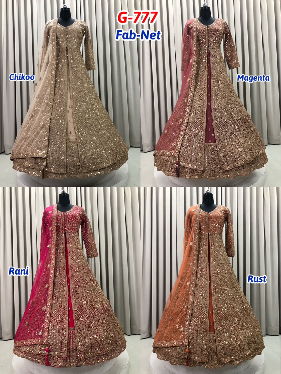 Golden Magenta Rani Pink Rust Orange long Dress Farshi Gaharara Dress Special