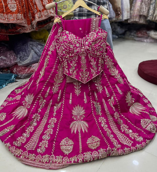 Purple Designer Crop Top Lehenga