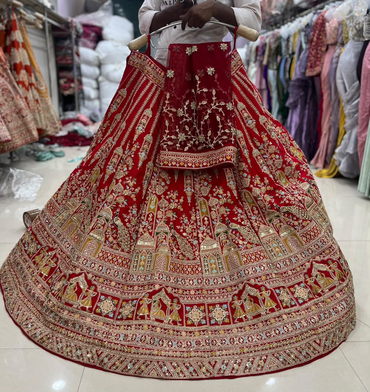 Rani Pink Peacock Bridal Lehenga