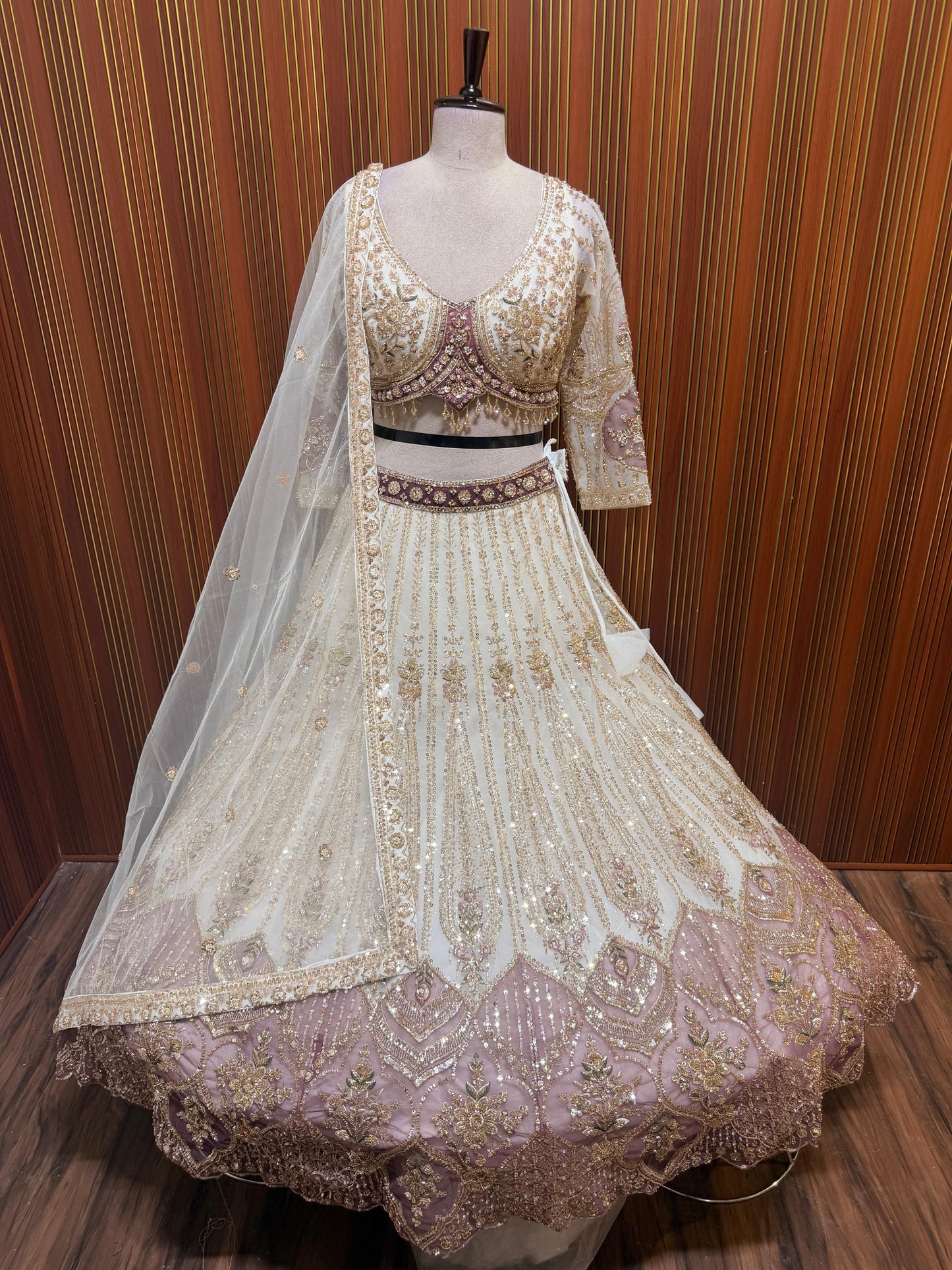 Golden Crop top Lehenga